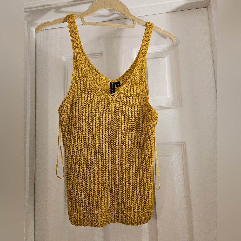 Moon & Madison Mustard Knit Top